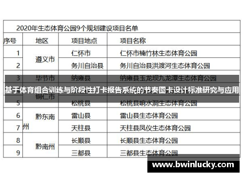 基于体育组合训练与阶段性打卡报告系统的节奏图卡设计标准研究与应用